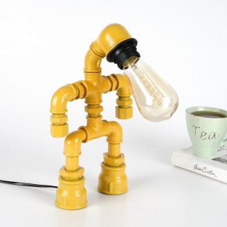 Veioza Pipe 2 , Veioza instalatorului vopsita galben - imaginea produsului  din categoria Lampadare