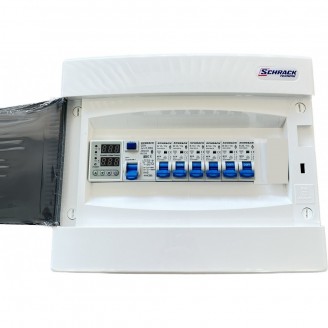 Tablou electric, complet echipat cu 6 circuite, un diferential de 25A si protectie la supra tensiune, Schrack Tablou electric, complet echipat cu 6 circuite, un diferential de 25A si protectie la supra tensiune, Schrack