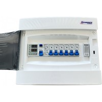 Tablou electric, complet echipat cu 6 circuite, o sonerie, un diferential de 25A si protectie la supra tensiune