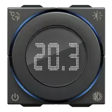 Vimar, VIEW, WIRELESS, Termostat, LED, cu, rotita, , IoT, 2M, carbon, matt, Vimar, NEVE, UP, 09473.CM