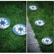 Lampa solara cu LED de  marcare trase - circulara - alb rece