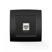 Priza telefon standard internationala RJ11 borne cu insurubare 1 modul antracit Elmark City 193261