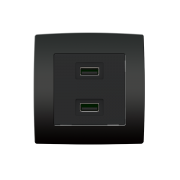 Priză dublă cu USB City antracit Elmark 193751 Priză dublă cu USB City antracit Elmark 193751