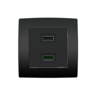 Priză dublă cu USB City antracit Elmark 193751