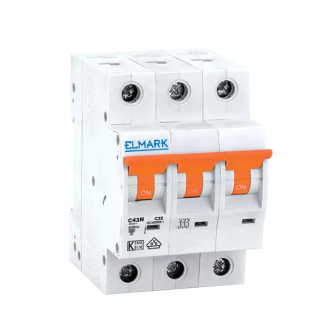 Siguranta electrica automata Elmark NEW MCB C43N 16A 3P 4.5kA Curba C 41643C