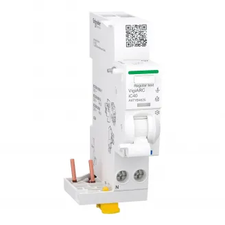 Acti9 AFDD, Bloc auxiliar detectie arc electric si protectie diferentiala, 25A, 30mA tip A-SI, pentru iC40 1P+N, Schneider, A9TYB4625 Acti9 AFDD, Bloc auxiliar detectie arc electric si protectie diferentiala, 25A, 30mA tip A-SI, pentru iC40 1P+N, Schneider, A9TYB4625