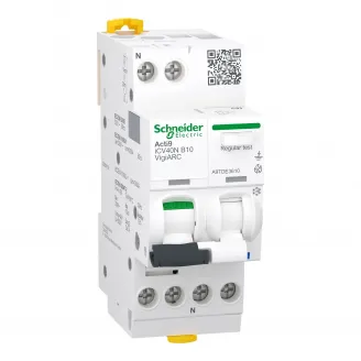 Acti9 AFDD, Intreruptor automat diferential, detectie arc electric, iCV40N, 1P+N, curba B, 10A, 6kA, 30mA tip A-SI, VigiARC RCBO, Schneider, A9TDE3610 Acti9 AFDD, Intreruptor automat diferential, detectie arc electric, iCV40N, 1P+N, curba B, 10A, 6kA, 30mA tip A-SI, VigiARC RCBO, Schneider, A9TDE3610