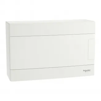 Easy9EU, Cofret cu montaj aparent, 1x12 Module, usa alba, cu 2 blocuri terminale EZ9EUD112
