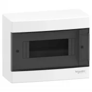 Easy9EU, Cofret cu montaj aparent, 1x8 Module, usa fumurie, cu 2 blocuri terminale EZ9EUC108 Easy9EU, Cofret cu montaj aparent, 1x8 Module, usa fumurie, cu 2 blocuri terminale EZ9EUC108