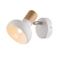 Aplica, de, perete, Addy, 1, X, E14, 230V, Alb/Lemn, Metal-Metal, IP20, Elmark, 955ADDY1W/WH