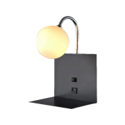 Aplica, de, perete, Betty, 1, X, G9, 230V, Negru, Metal-Sticla, IP20, Elmark, 955BETTY1W/BL
