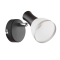 Aplica, de, perete, Eddy, 1, X, E14, 230V, Negru, Metal-Sticla, IP20, Elmark, 955EDDY1W/BL