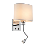 Aplica, de, perete, Maya, 1, X, E27, 230V, Crom, Metal-Panza, IP20, Elmark, 955MAYA1WLED