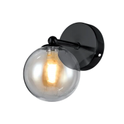 Aplica, de, perete, Olena, 1, X, G9, 230V, Negru, Metal-Sticla, IP20, Elmark, 955OLENA1W/BL
