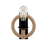 Aplica, de, perete, Rope, 1, X, E27, 230V, Negru, Metal-Metal, IP20, Elmark, 955ROPE1W