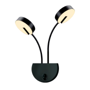 Aplica, de, perete, Senso, LED, integrat, 17W, 1176, lm, 230V, Lumina, calda, 3000K, Negru, Metal-Policarbonat, IP40, Elmark, 955SENSO2W