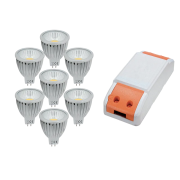 Bec, LED, Set, 7, becuri, 5W, +, driver, 7X5W, Lumina, neutra, 4000-4300K, MR16, 230V, Elmark, 99SET7LED572 Bec, LED, Set, 7, becuri, 5W, +, driver, 7X5W, Lumina, neutra, 4000-4300K, MR16, 230V, Elmark, 99SET7LED572