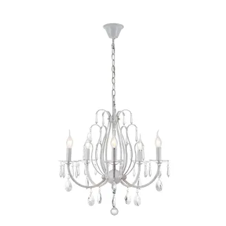 Candelabru, LED, Laura, Alb/Auriu, 5 X E14, 230V, Elmark, 955LAURA5 - imaginea produsului 955LAURA5 din categoria Lustre si Candelabre LED