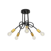 Candelabru, LED, Mya, Negru / Auriu, 5 X E27, 230V, Elmark, 955MYA5 Candelabru, LED, Mya, Negru / Auriu, 5 X E27, 230V, Elmark, 955MYA5