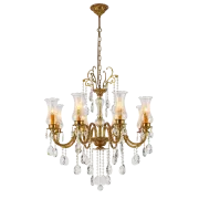 Candelabru, LED, Richard, Arama / Cristal, 8 X E14, 230V, Elmark, 955RICHARD8 Candelabru, LED, Richard, Arama / Cristal, 8 X E14, 230V, Elmark, 955RICHARD8