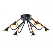 Lustra, LED, Duncan, Negru/Lemn, 30 W, 2100 lm, 230V, Lumina, Calda, 3000K, Elmark, 955DUNCAN6