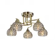Lustra, LED, Liza, Auriu Antic, 5 X E14, 230V, Elmark, 955LIZA5/AB