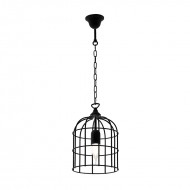 Pendul, Model Cage, Negru, 1 X E27, 230V, IP20, Abajur, Metal, Elmark, 955CAGE1/BL