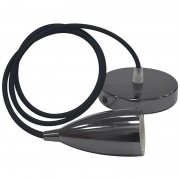 Pendul, Model Edison, Negru perlat, 1 X E27, 230V, IP20, Abajur, Metal, Horoz, 0PDN-021-002-0001-051