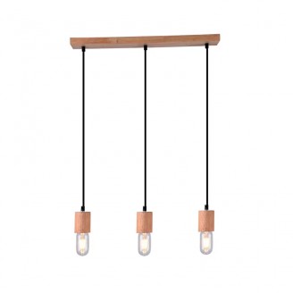 Pendul, Model Fiona, Lemn, 3 X E27, 230V, IP20, Abajur, Lemn, Elmark, 955FIONA3 - imaginea produsului 955FIONA3 din categoria Pendule