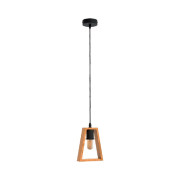 Pendul, Model Ronny, Negru, 1 X E27, 230V, IP40, Abajur, Lemn, Elmark, 955RONNY1