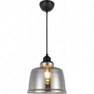 Pendul, Model Sharp, Negru, 1 X E27, 230V, IP20, Abajur, Sticla, Horoz, 0PDN-021-019-0001-010