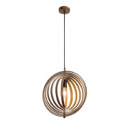 Pendul, Model Woody-R, Lemn, 1 X E27, 230V, IP20, Abajur, Ratan, Elmark, 955WOODY/R