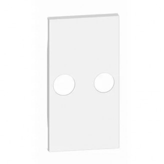 Placa, Modulara, pentru, 2, iesiri, 2m, (TV+spia), Alb, Bticino, Living, Now, KW25M2 - imaginea produsului KW25M2 din categoria Bticino Living Now