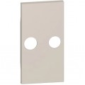 Placa, Modulara, pentru, 2, iesiri, 2m, (TV+spia), Nisip, Bticino, Living, Now, KM25M2