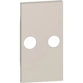 Placa, Modulara, pentru, 2, iesiri, 2m, (TV+spia), Nisip, Bticino, Living, Now, KM25M2