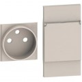Placa, Modulara, pentru, priza, FR/BE, capac, 2M, sab., Bticino, Living, Now, KM55P