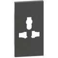 Placa, Modulara, pentru, priza, multistandard, Negru, Bticino, Living, Now, KG59