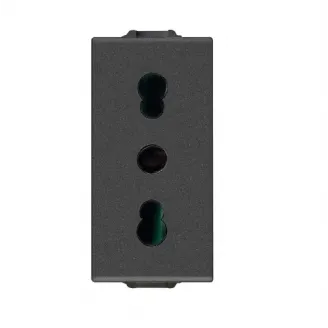 Priza, 2P+E, 16A, P17/11, carbon, matt, Vimar, NEVE, UP, 09203.CM