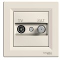 Priza, Capat, TV, +, SAT, 1Db, Crem, Schneider, Asfora, EPH3400123