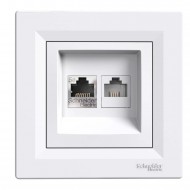 Priza, Date, Cat, 5E, Utp, Rj45, +, Rj12, Alb, Schneider, Asfora, EPH4900121