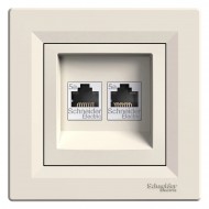 Priza, De, Date, 2X, Rj45, Cat.5E, Utp, Crem, Schneider, Asfora, EPH4400123