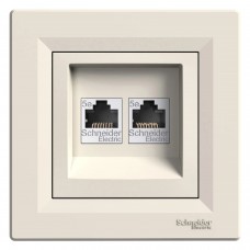 Priza, De, Date, 2X, Rj45, Cat.5E, Utp, Crem, Schneider, Asfora, EPH4400123