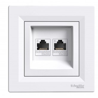 Priza, De, Date, 2X, Rj45, Cat.6, Utp, Alb, Schneider, Asfora, EPH4800121 - imaginea produsului EPH4800121 din categoria Schneider Asfora