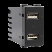 Priza, Dubla, Usb, 1M, incarcator, Antracit, Elmark, Lecce, 27014