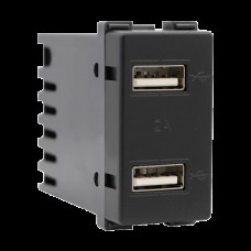 Priza, Dubla, Usb, 1M, incarcator, Antracit, Elmark, Lecce, 27014