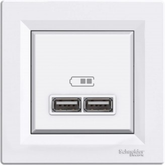 Priza, Dubla, Incarcare, USB, 2.1, A, Alb, Schneider, Asfora, EPH2700221 Priza, Dubla, Incarcare, USB, 2.1, A, Alb, Schneider, Asfora, EPH2700221