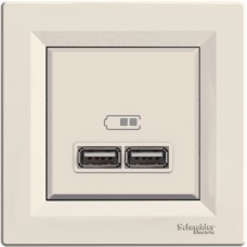 Priza, Dubla, Incarcare, USB, 2.1, A, Crem, Schneider, Asfora, EPH2700223
