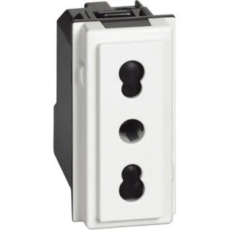 Priza, Modulara, 2P+T, 10/16A, 250Vac, 1M, Alb, Bticino, Living, Now, KW4180 - imaginea produsului KW4180 din categoria Bticino Living Now