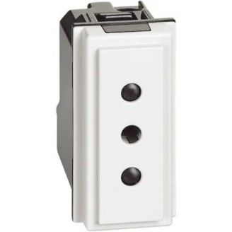 Priza, Modulara, 2P+T, 10A, 1M, 250Vac, Alb, Bticino, Living, Now, KW4113