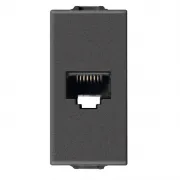 Priza, RJ45, cat5e, Netsafe, UTP, carbon, mat, Vimar, NEVE, UP, 09338.9.CM